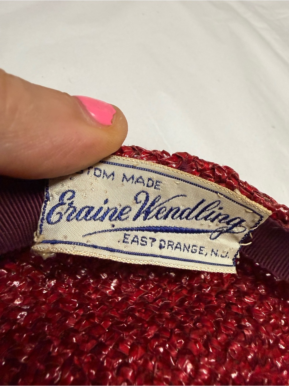 Vintage Eraine Wendling Berry Cocktail Hat with Veil and Bead Trim - Picture 8 of 8
